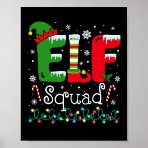 Poster Elf Squad Amusant Elf Famille Noël Correspondant P