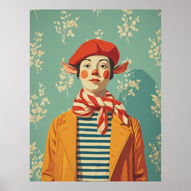 Poster Elfe de Noël rétro Whimsical (Devant)