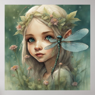 Poster Elfe et libellule 3
