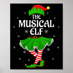 Poster Elfe Musical Féminin Noël Famille Filles Femmes El