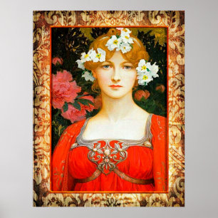 Poster Elisabeth Sonrel Peinture d'un Maiden.