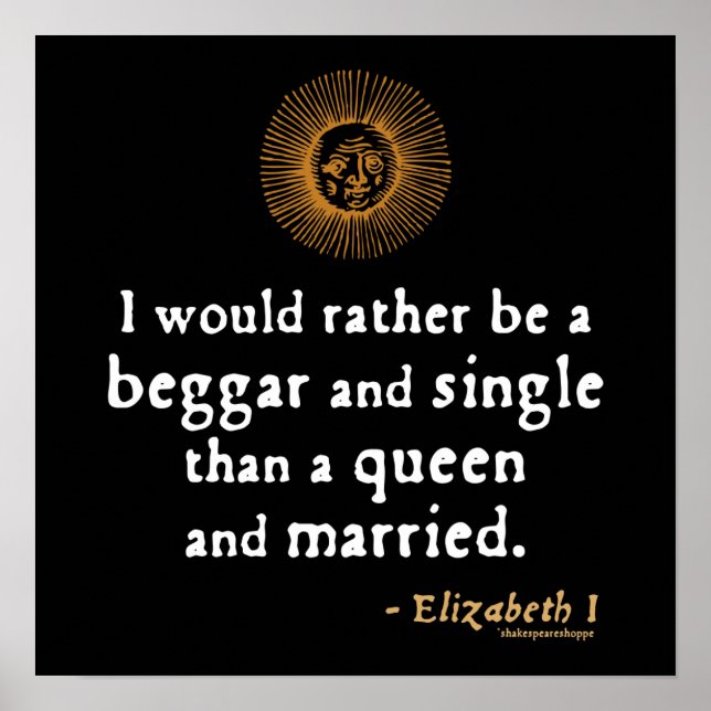 Poster Elizabeth I Citation sur le mariage (Devant)