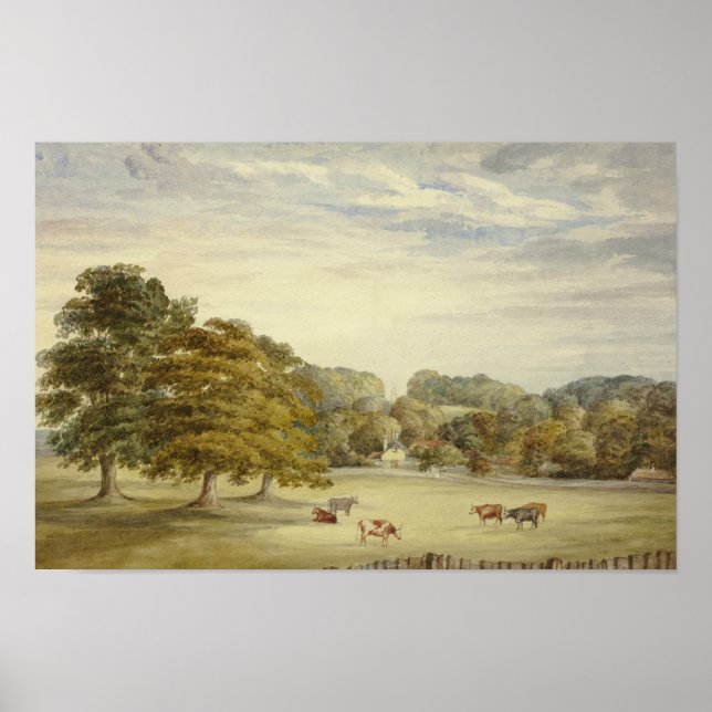 Poster Elizabeth Murray - Pâturage de six vaches avant le (Devant)