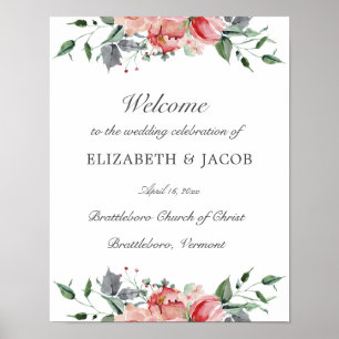 Poster Elizabeth Pink Bienvenue à notre signature Mariage