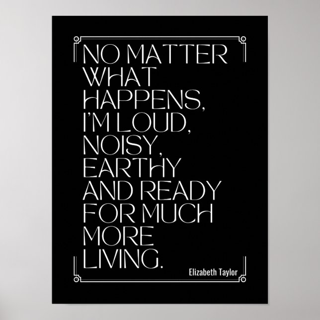 Poster Elizabeth Taylor Citations Motivationnelles (Devant)