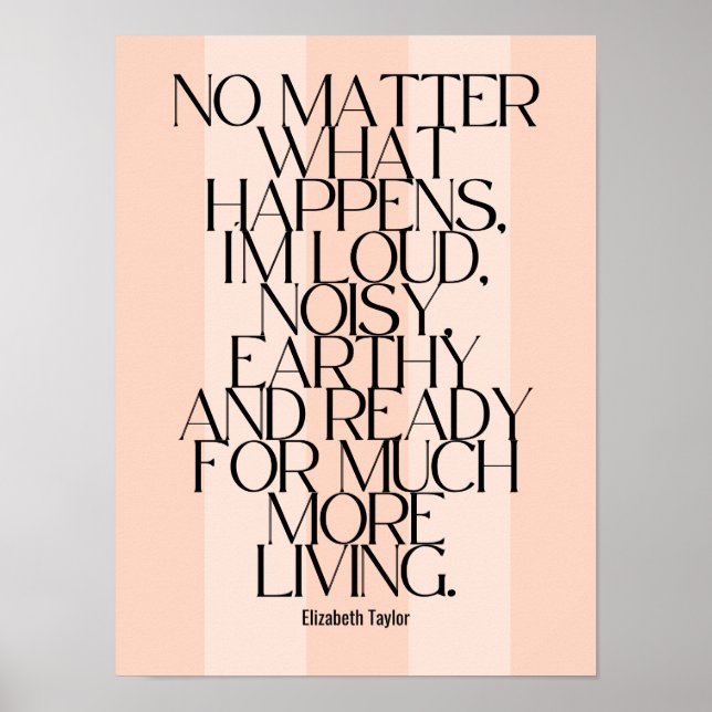 Poster Elizabeth Taylor Citations Motivationnelles (Devant)