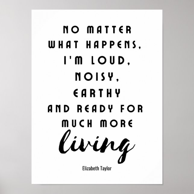 Poster Elizabeth Taylor Citations Motivationnelles (Devant)