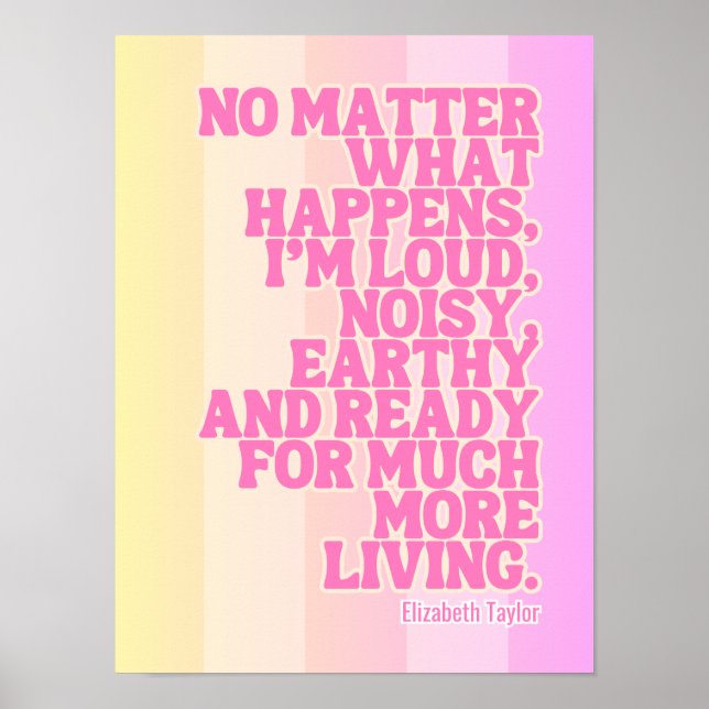 Poster Elizabeth Taylor Citations Motivationnelles (Devant)