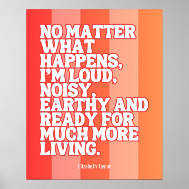 Poster Elizabeth Taylor Citations Motivationnelles (Devant)