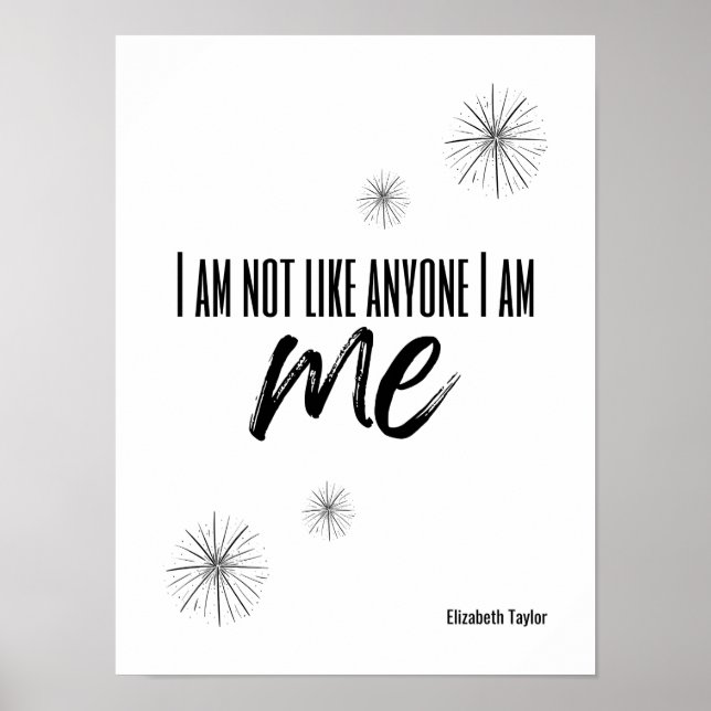 Poster Elizabeth Taylor Self Love Citation Inspirationnel (Devant)