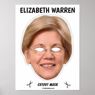 Poster ELIZABETH WARREN Masque Halloween