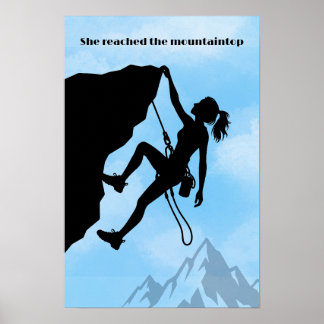 Poster Elle a atteint le sommet de la montagne Empowering