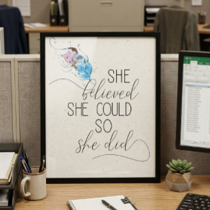 Poster Elle a cru qu'elle pouvait alors elle l'a fait Ins