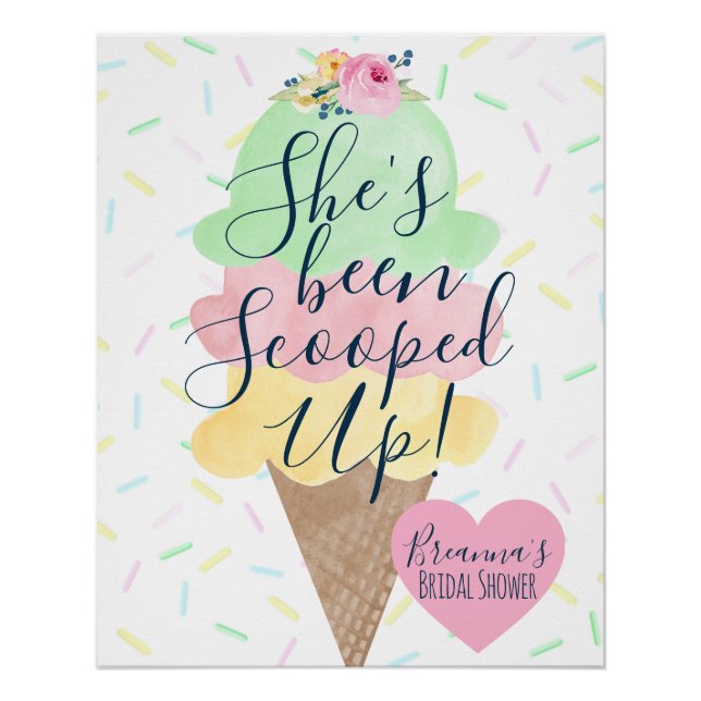 Poster Elle a été prise en glace mariage Shower (Devant)