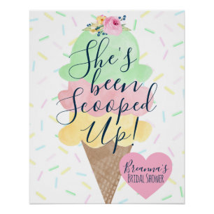 Poster Elle a été prise en glace mariage Shower