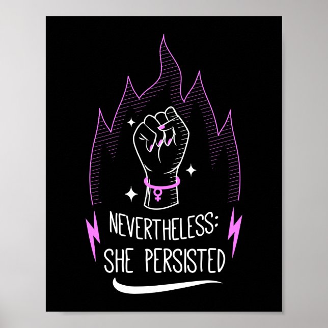 Poster Elle A Persisté Feminist Femen Empowerment Equalit (Devant)
