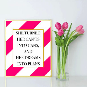 Poster Elle A Transformé Ses Canettes En Canettes, Impres