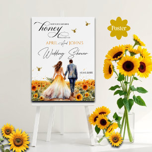 Poster Elle A Trouvé Son Wedding shower Miel Bienvenue