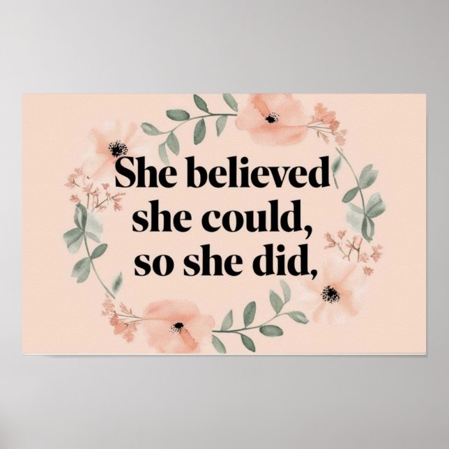 Poster Elle croyait au minimalisme, affiches, fleurs sauv (Devant)