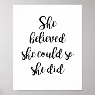 Poster Elle Croyait Qu'Elle Pouvait Ainsi Faire De L'Insp