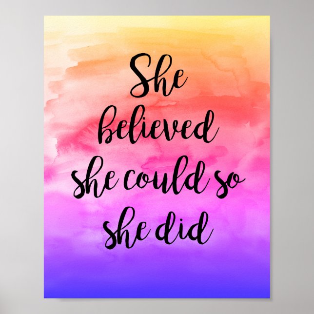 Poster Elle Croyait Qu'Elle Pouvait Faire Du Po Inspirati (Devant)