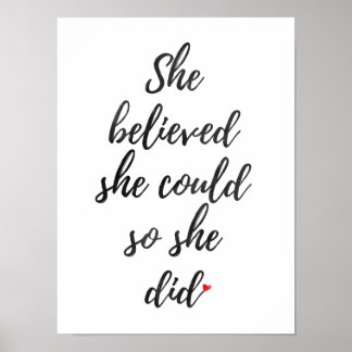 Poster Elle Croyait Qu'Elle Pouvait Le Faire, Wall Art