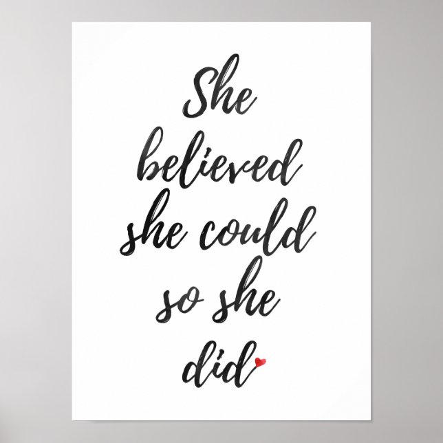Poster Elle Croyait Qu'Elle Pouvait Le Faire, Wall Art (Devant)