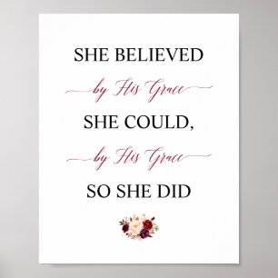Poster Elle Croyait Qu'Elle Pouvait Par Sa Grâce, Donc El