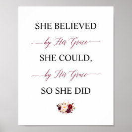 Poster Elle Croyait Qu'Elle Pouvait Par Sa Grâce Donc Ell