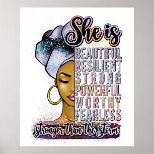 Poster Elle Est Belle Résiliente Femme Noire Melanin Sis