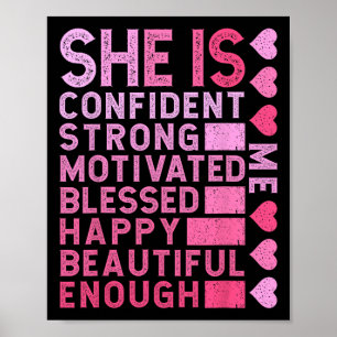 Poster Elle Est Confiante Forte Motivée Heureux Belle