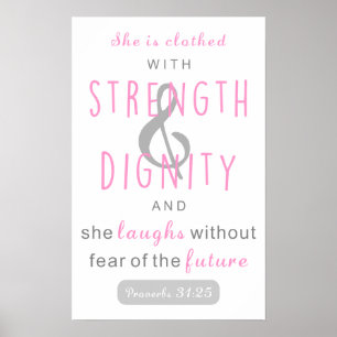 Poster elle est revêtue de force et de dignité proverbes 