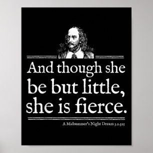 Poster Elle est une chemise de citation de Shakespeare fé