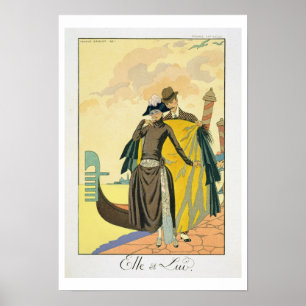 Poster Elle et lui, 1921 (pochoir print)