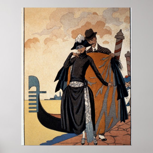 Poster Elle et Lui, Illustration de mode, 1921 (pochoir p (Devant)