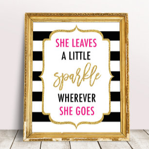 Poster Elle Feuille Un Peu Étincelante Partout Où Elle Va