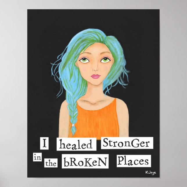 Poster Elle Healed Stronge - Beaux-Arts Inspirationnels (Devant)