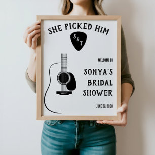 Poster Elle l'a choisi ! Panneau de bienvenue pour une fê