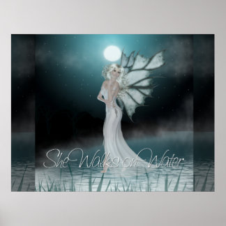 Poster Elle marche sur l'eau 2 - Imaginaire