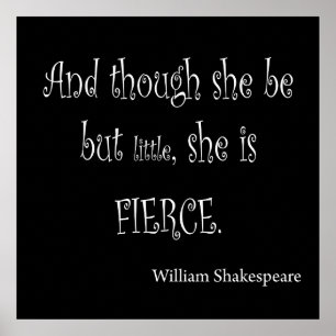 Poster Elle n'est que petite, elle est fierce Shakespeare