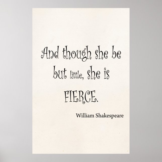 Poster Elle n'est que petite elle est Fierce Shakespeare  (Devant)