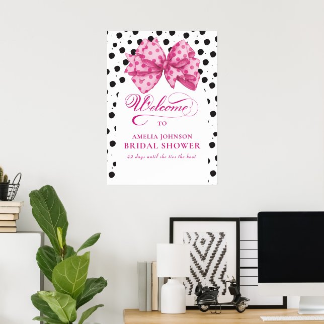 Poster Elle noue l'Affiche de bienvenue de Fête des marié (Bureau à domicile)