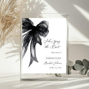 Poster Elle Noue Le Nœud Noir Fête de Mariage