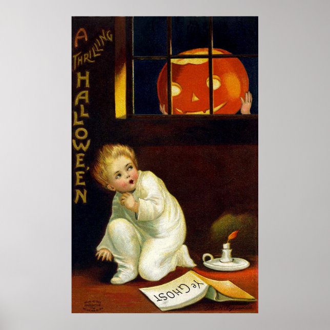 Poster Ellen H. Clapsaddle : Halloween passionnant (Devant)