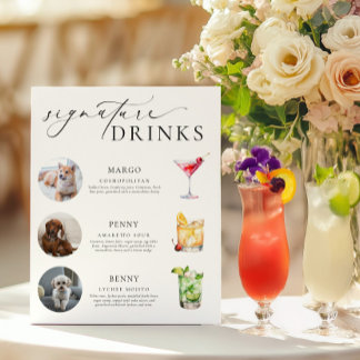 Poster Ellesmere Minimal Pet Photo Signature Drinks Sign