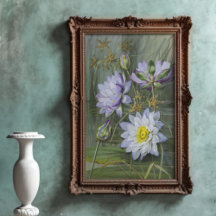 Ellis Rowan Bleu Blanc Eau Lily Fleurs Vintages