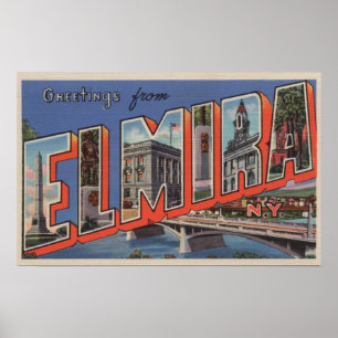 Poster Elmira, New York - grandes scènes de lettre