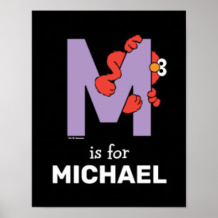 Poster Elmo Alphabet   M pourpre