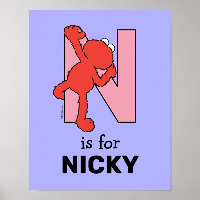 Poster Elmo Alphabet | N rose (Devant)