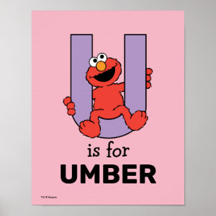Poster Elmo Alphabet   U violet